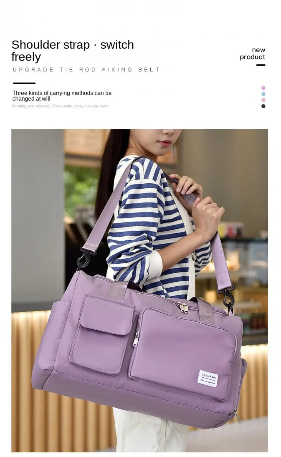 UNIXINU Sac de voyage à main de grande capacité pour week-end Sacs de sport de nuit avec compartiment à chaussures Sacs de sport et de fitness pour femmes