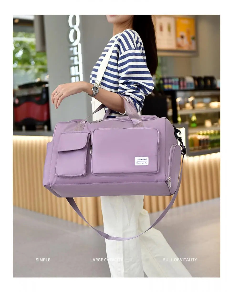 UNIXINU Sac de voyage à main de grande capacité pour week-end Sacs de sport de nuit avec compartiment à chaussures Sacs de sport et de fitness pour femmes
