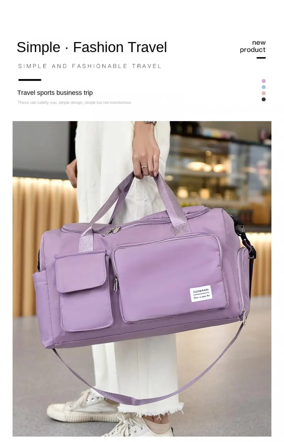 UNIXINU Sac de voyage à main de grande capacité pour week-end Sacs de sport de nuit avec compartiment à chaussures Sacs de sport et de fitness pour femmes